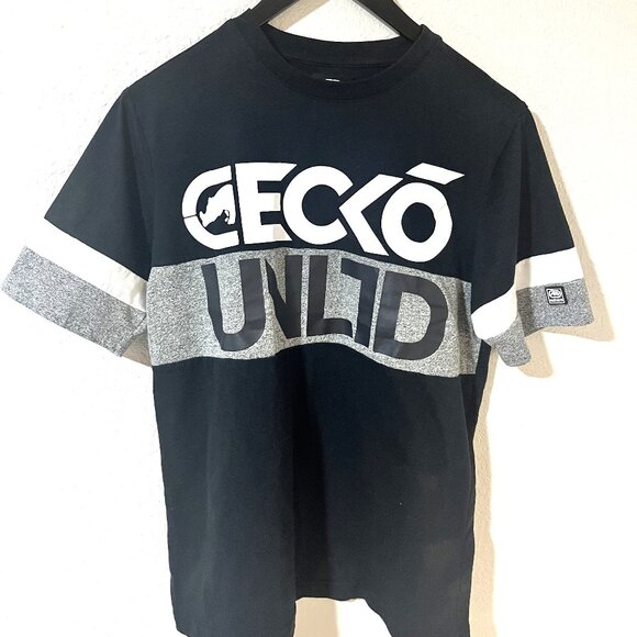 ECKO UNLIMITED Big Graphic Black and Gray Men's T Shirt Size Small - Picture 1 of 4